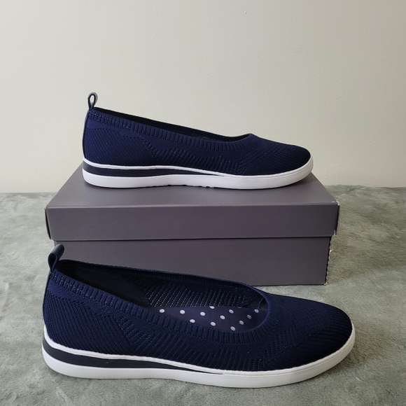 Aubrey Lynn Al-Amelina Slip-on Upper Knit Fabric Flat  Navy Size 10M - Picture 2 of 12
